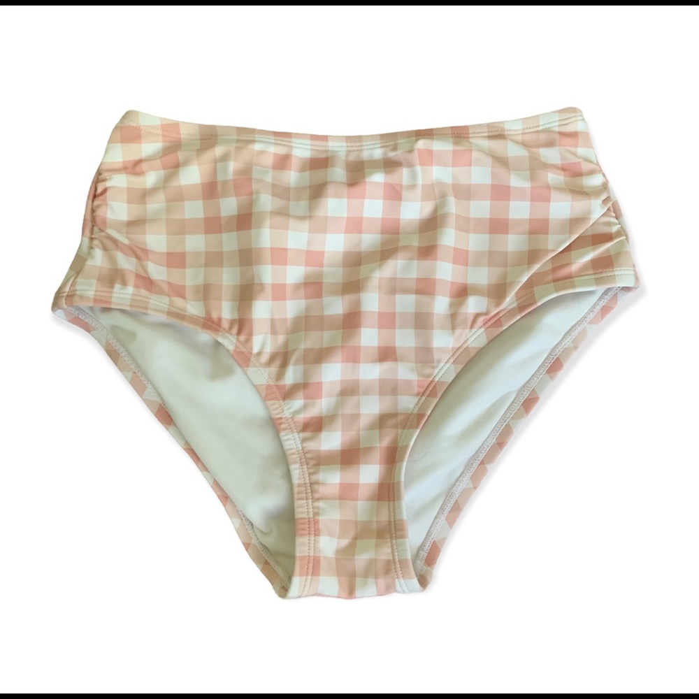 plaid high waisted swimsuit bikini bottoms
